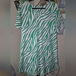 Zebra Hot Pink And Green Dress